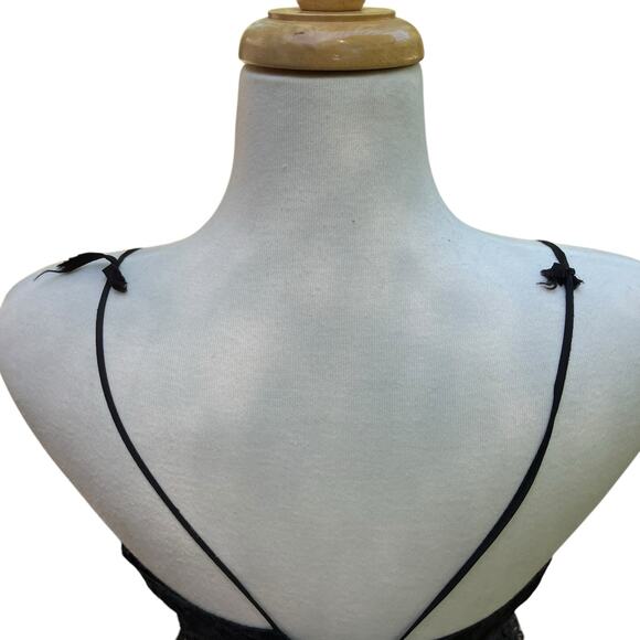 VTG 90s Whimsigoth Dress Sz M Black Lace Tiered Sequins Fairygrunge Sweetheart - Picture 7 of 16